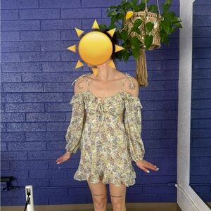 Astr Lavender and Cream Floral Dress